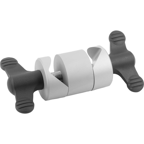 Kipp Clamping Joint Adjustable Size:1 Aluminum, Comp:Thermoplastic, D=8 K0134.01